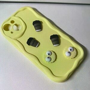 Yellow Coffee-Themed Phone Case